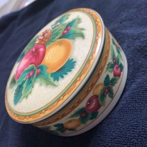 Mikasa Holiday Fruit Round Trinket Box